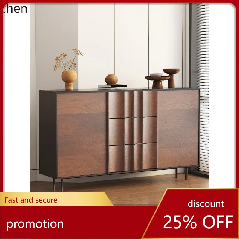 

CZ Walnut Color Creative Sideboard Cabinet Solid Wood Storage Cabinet Living Room Decorative Chest of Drawers