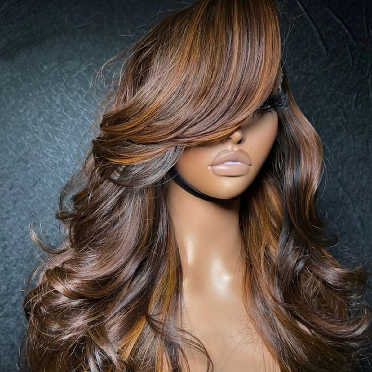 

13x6 Hd Прозрачный объемный волнистый парик фронта шнурка Цветные мелированные человеческие волосы для женщин Бразильские 4/27 Предварительно сорванные фронтальные парики 220%