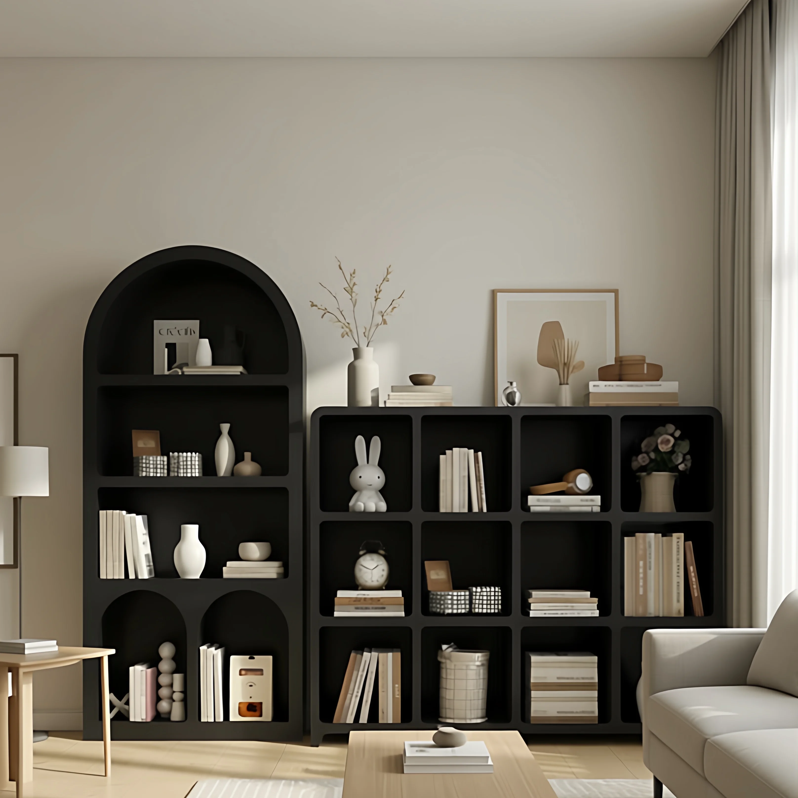 Cave cabinet Lattice bookcase Kindergarten storage cabinet Cream living room side cabinet Locker Free combination display