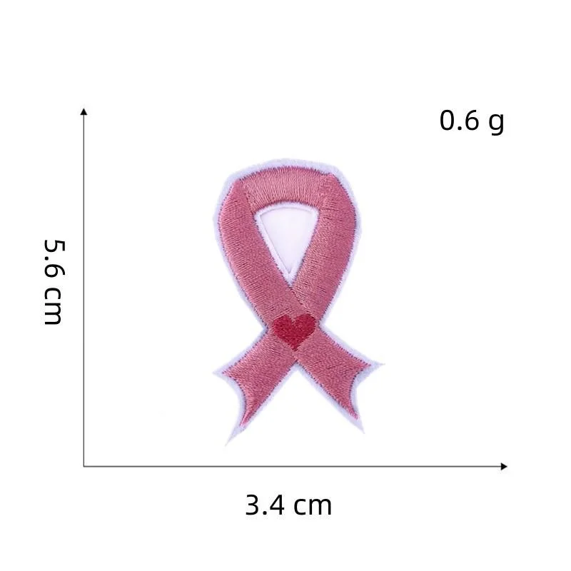 9Pcs Pink Ribbon Breast Cancer Awareness Sew Iron on Embroidered Patch Heart Butterfly  Applique DIY Crafts Gift for Women Girls