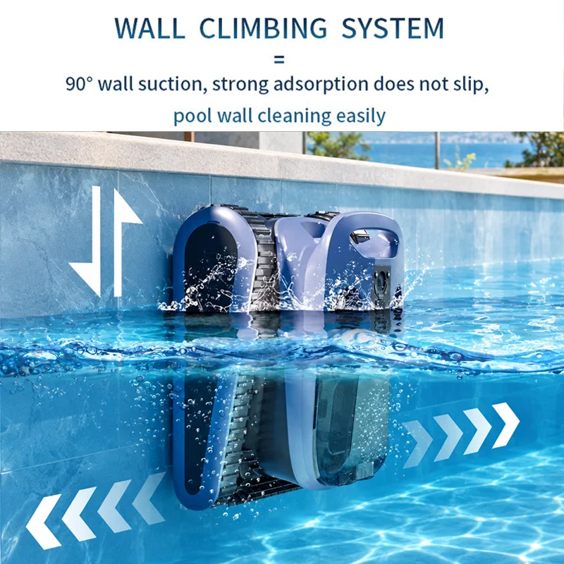 Cordless Wall Climbing Vacuum Cleaner Suction Swimming Pool Automatic Cleaner Robot