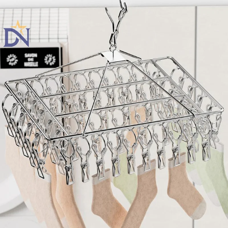 Molletta in acciaio antivento Appendiabiti Stendibiancheria Asciugatrice Reggiseno Porta asciugamani Appendiabiti Airer Peg Gancio Asciugatura Calzino