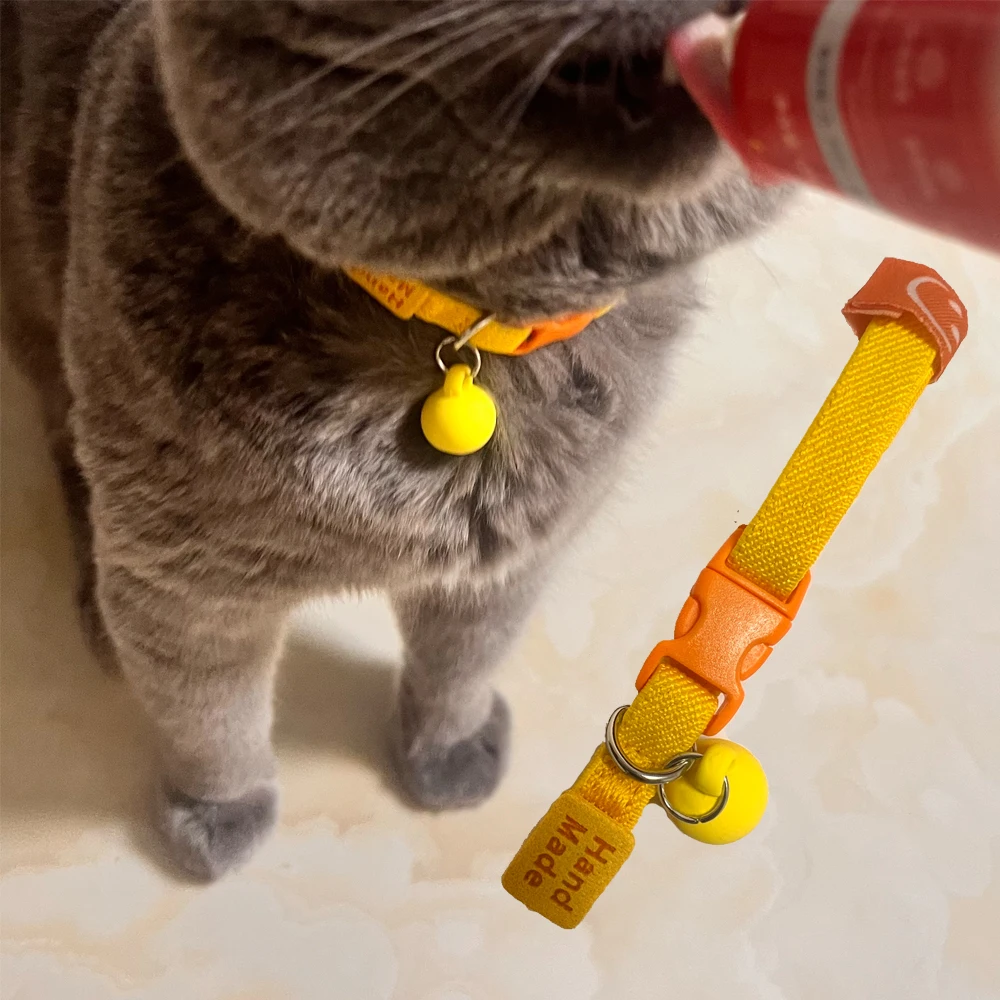 Katzenhalsband für Mädchen, Jungen, Katzen mit Sicherheitsschnalle – süßes Kätzchenhalsband, verstellbar, 20,3–71,1 cm, für kleine Haustiere mit Katzenmotiv