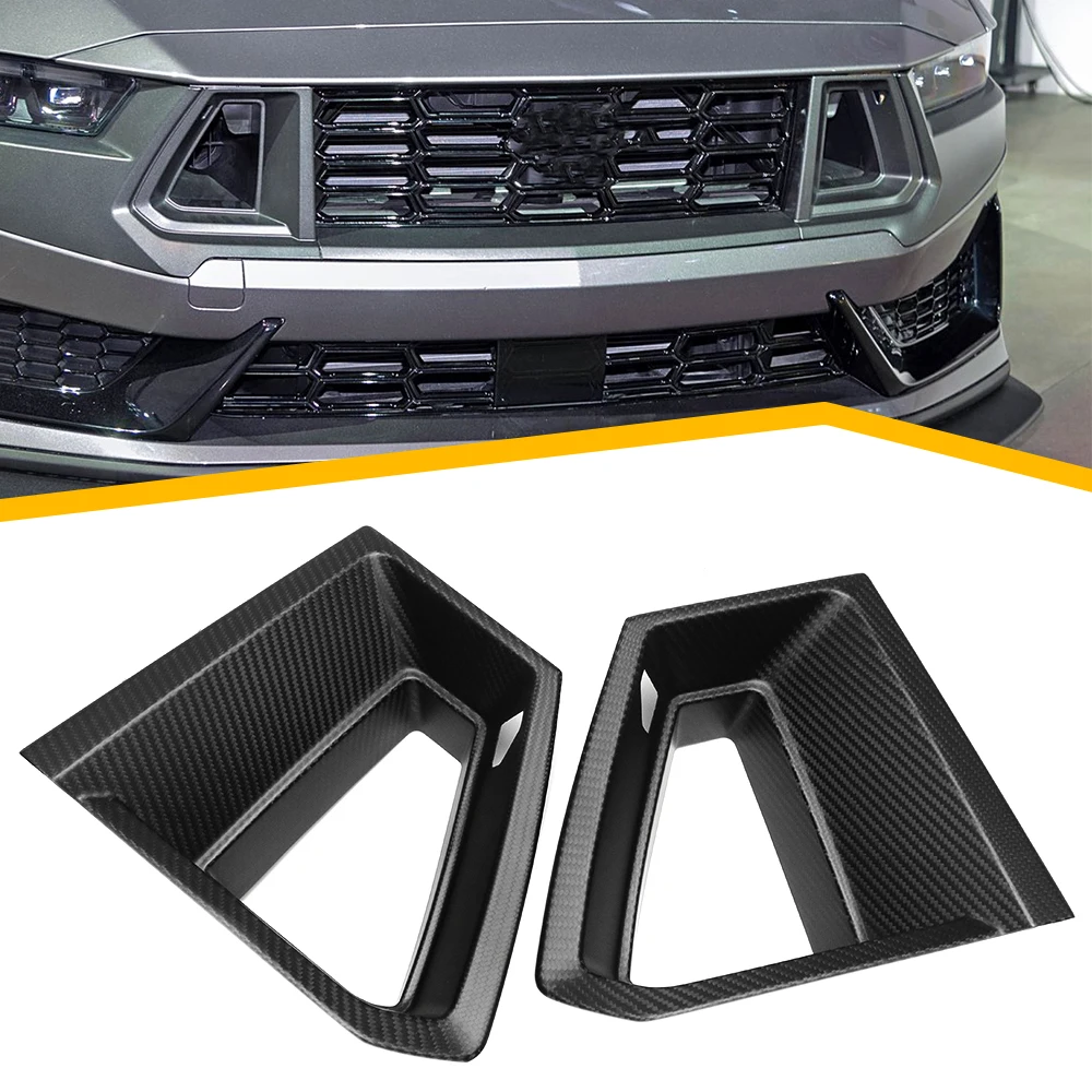 for Ford Mustang S650 Dark Horse 2024+ Front Grille Side Air Vent Frame Exterior Dry Carbon Fiber Exterior Accessories