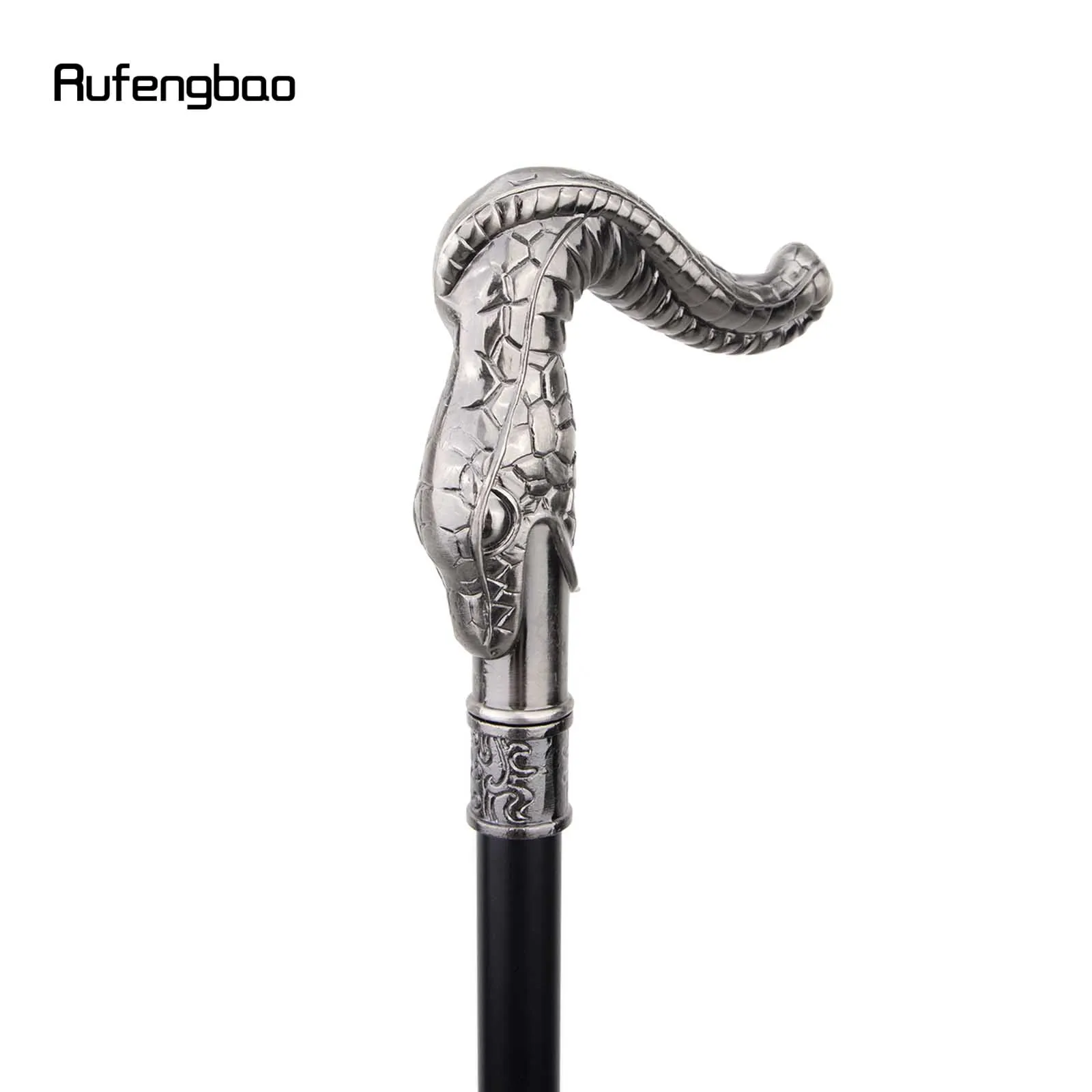 Snake Single Joint Walking Stick with Hidden Plate Self Defense Fashion Cane Plate Cosplay Crosier Stick 93cm