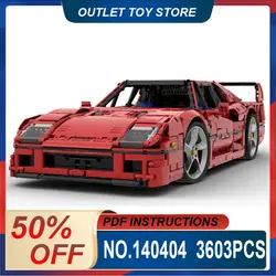 MOC- 140404  Technical Red Super Sprots Car Model Building Block Brick DIY Puzzle Toys Assembly Birthday Christmas Gift For Kids