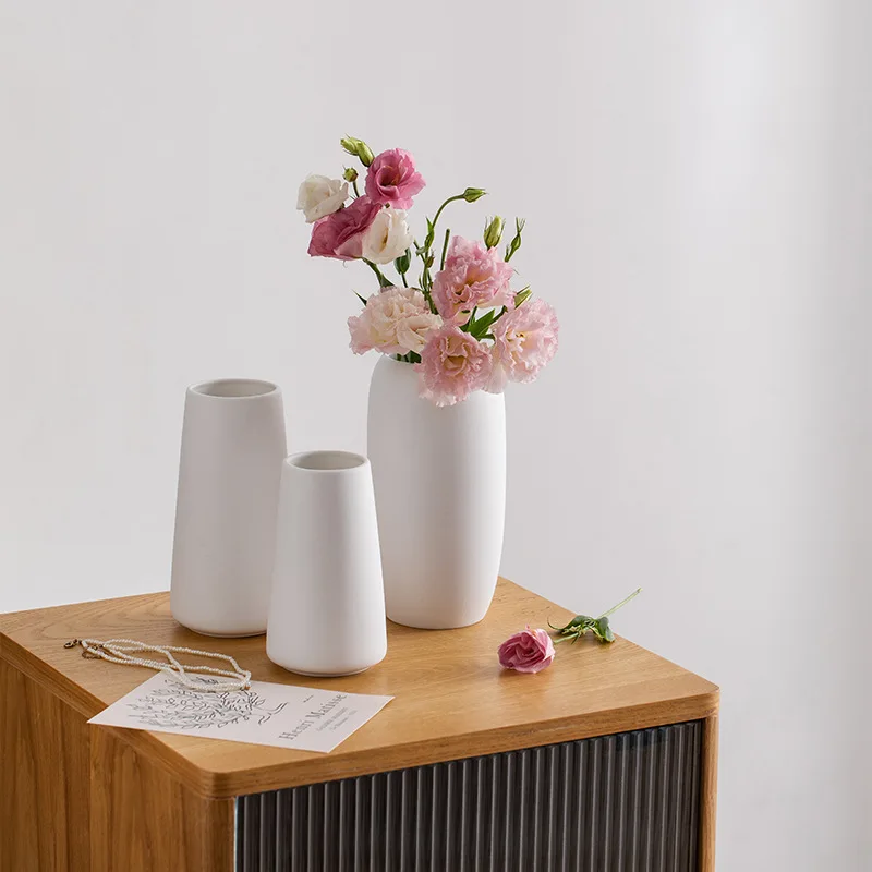 

Nordic Simple Creative White Ceramic Vase Decoration Dried Flowers Flowers Living Room