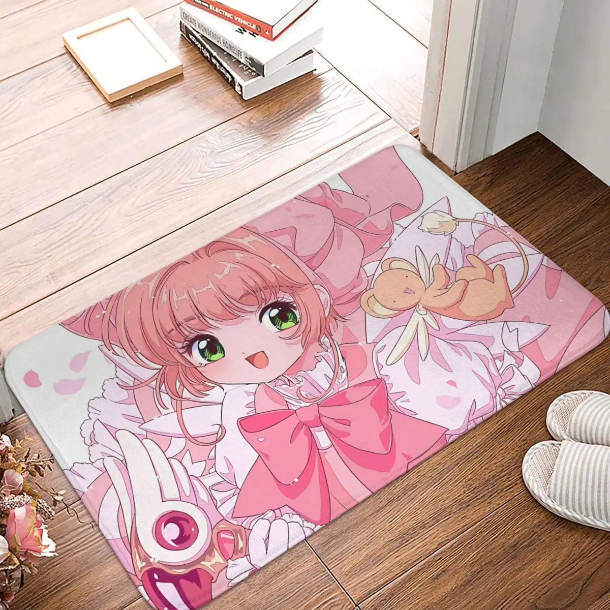 Cardcaptor Sakura Cartoon Anime Non-slip Doormat Cherry Blossom Magical Girl Living Room Bedroom Mat Outdoor Carpet Home