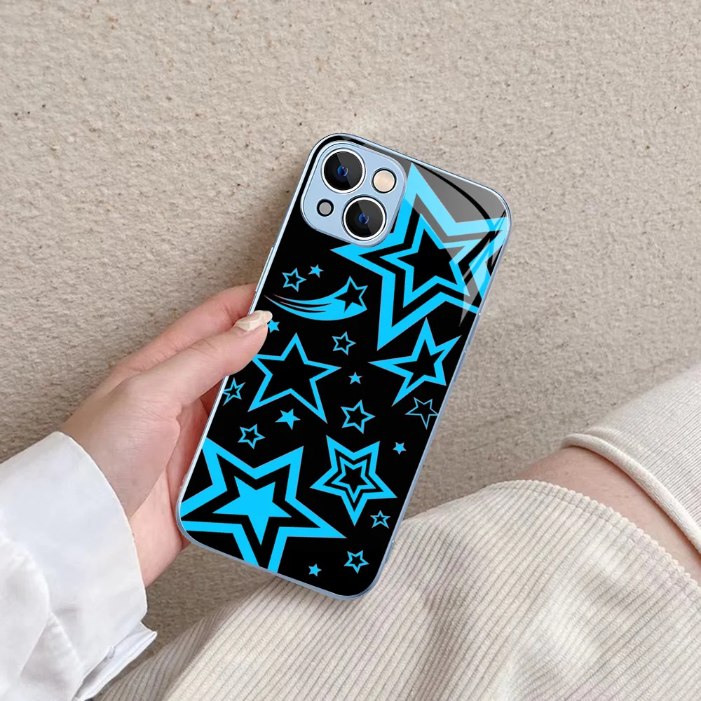 Fashion Super Star Phone Case Tempered Glass For Iphone 14 13 12 11 Pro Mini XS MAX 14Plus X XS XR Fundas