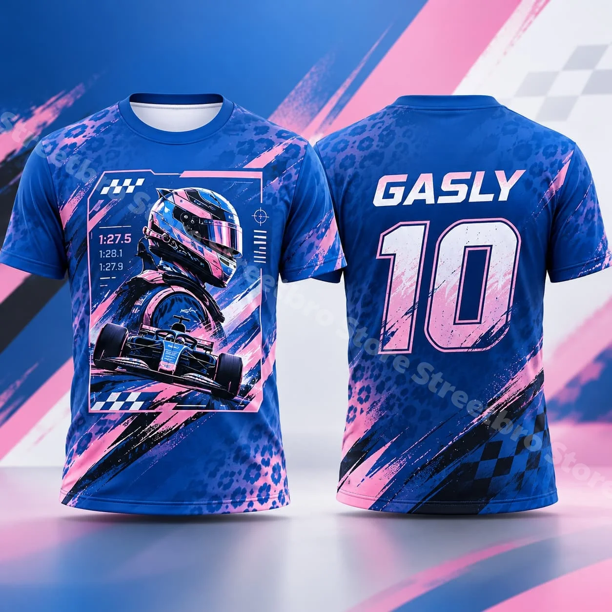 Gasly 10 Mens T Shirt Summer Racing Driver Graphic Tee Motorsport Streetwear Short Sleeve Casual Unisex Grand Prix Fan Clothing