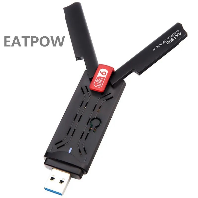 EATPOW WiFi 6 USB Adapter Dual Band AX1800 2.4G/5GHz Wireless Wi-Fi Dongle Network Card USB 3.0 WiFi 6 For Windows 7/10/11