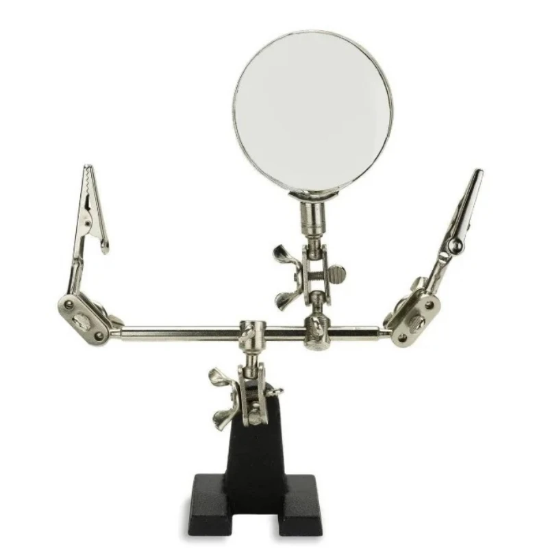 Adjustable Desktop Magnifying Glass with Mobile Phone Fixer and Heavy Base for Beading Hobby Micro-object Jewelry Making Tools