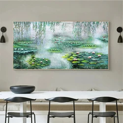 Claude Monet painting Water lilies Diamond Painting Cross Stitch Kits Lotus Pond Large Embroidery Wall Art Home Decor Water Lily