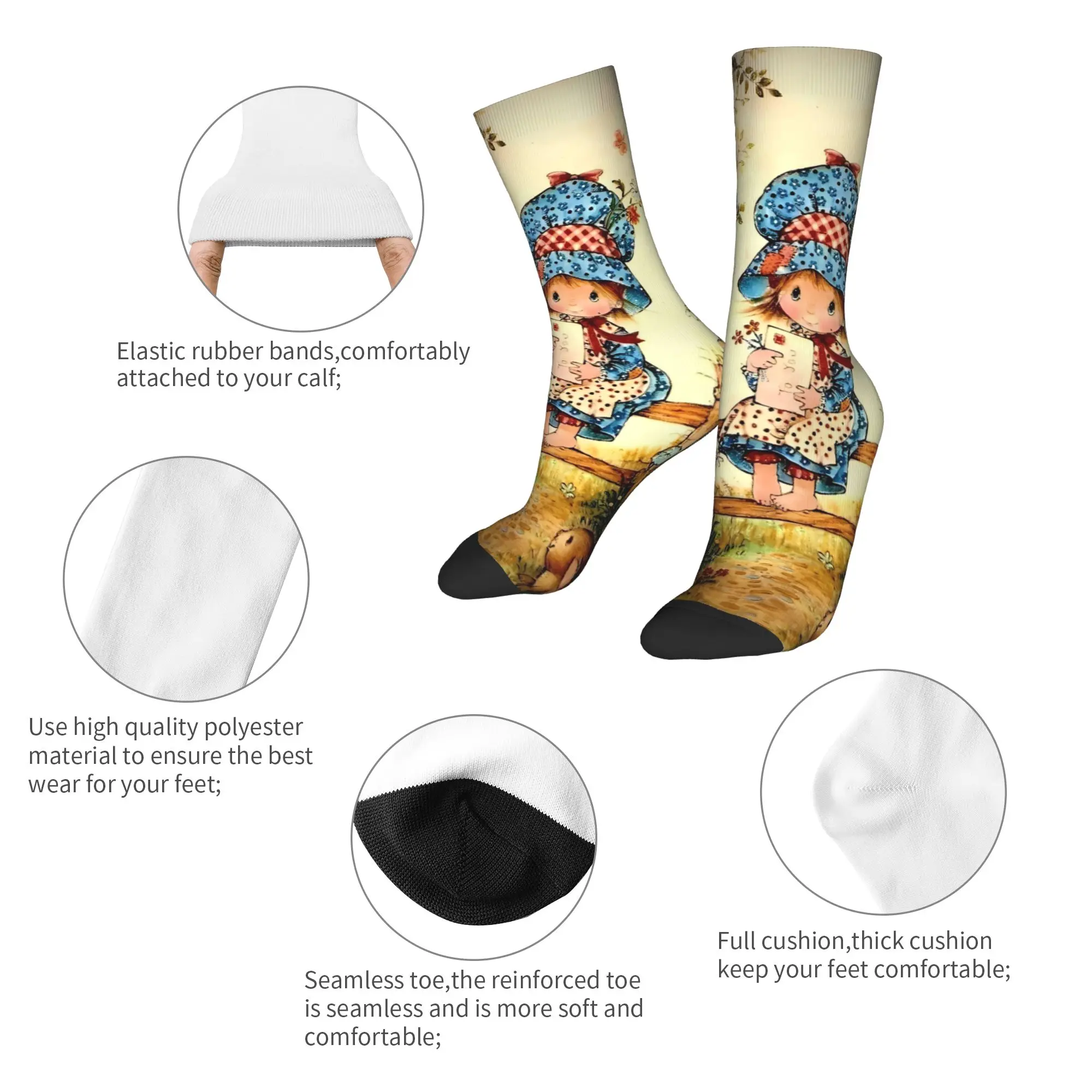 Sarah Kay With Cat Knitted Socks  Anti Bacterial Stockings Men Comfortable Cycling Socks Autumn Casual Design Socks