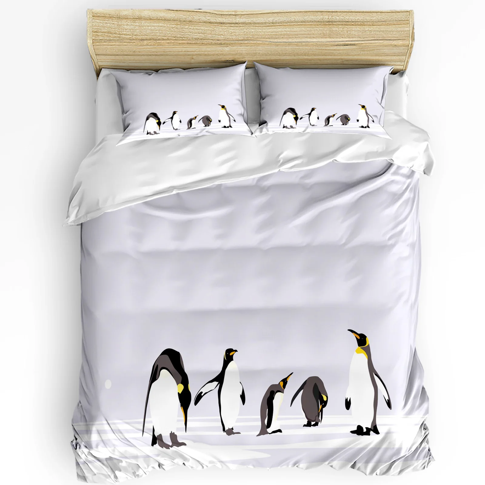 

Winter Theme Animal Penguin Bedding Set 3pcs Duvet Cover Pillowcase Kids Adult Quilt Cover Double Bed Set Home Textile