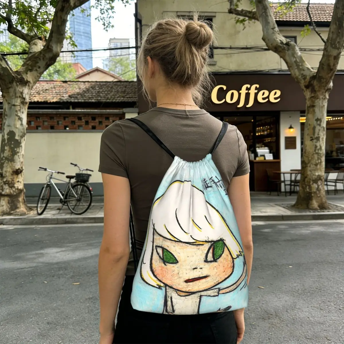 

Copy Of Yoshitomo Nara Gypsy Song Backpacks Multi-function Drawstring Bundle Pocket Sports Bag Book Bags for Man Woman School