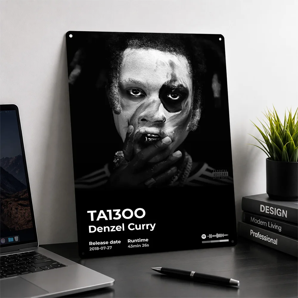 TA1300 Denzel Curry Album Cover Metal Poster Music Wall Art Customized Retro Tinplate Sign for Studio Bedroom Home Decor Plaque
