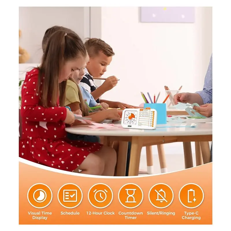 B44C 3X 3-In-1 Visual ADHD Timer For Kids & Adults With Planning Board, Task Timer, Chore Chart & Visual Schedule Planne