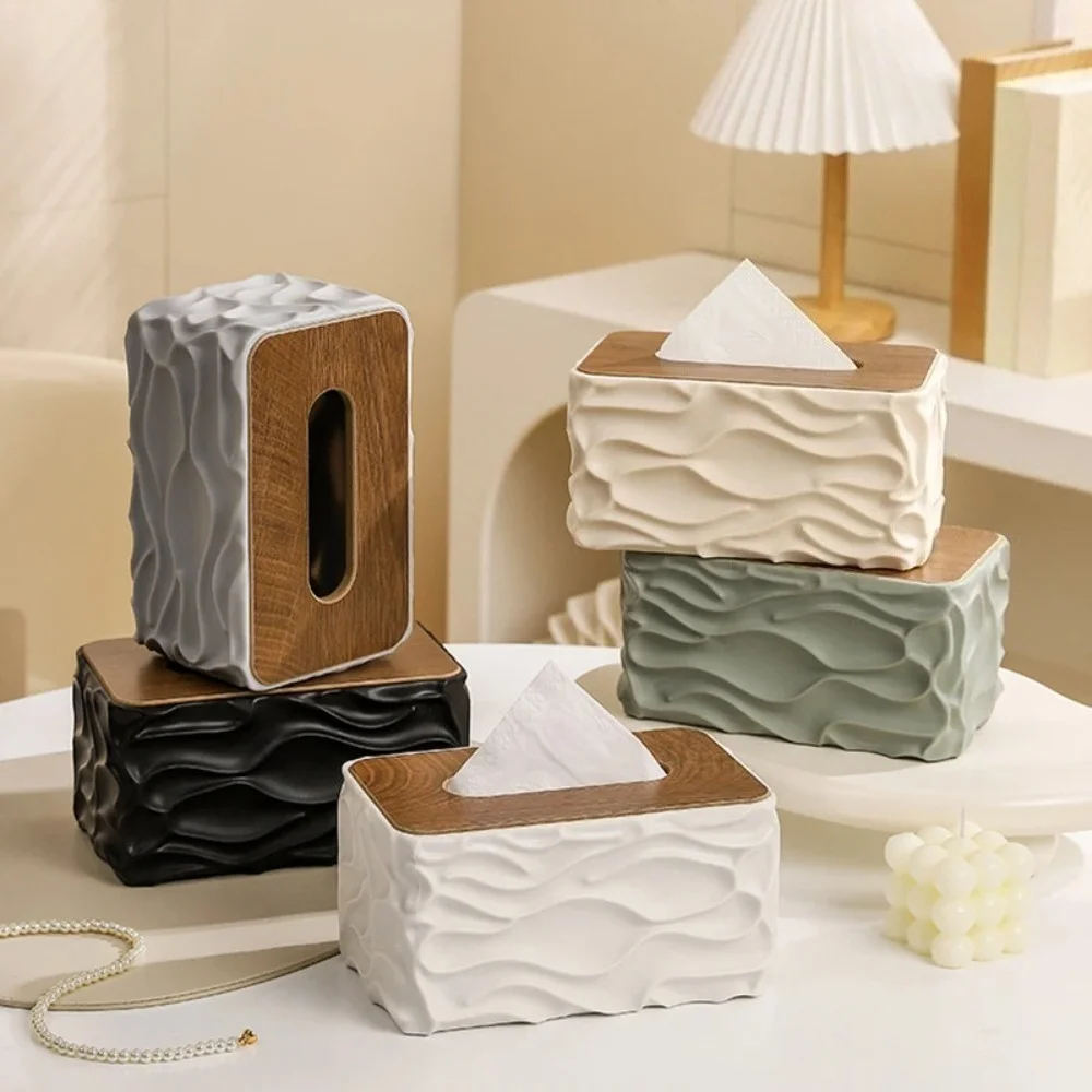 1 Stück Taschentuchbox mit Holzdeckel, dekorative Taschentuch-Aufbewahrungsbox für den Schreibtisch, Taschentuchhalter für Zuhause, Auto, Tischplatte