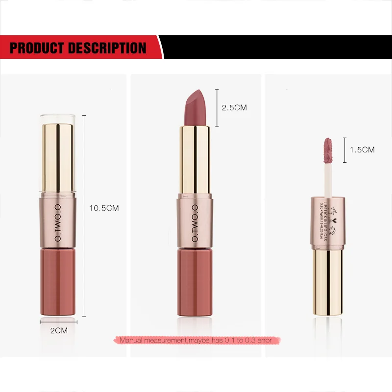 Waterproof Lipstick Rouge 12 Colors 2 In 1 Long-lasting Waterproof Waterproof Matte Lipstick 12 Colors Lipstick Beauty Popular