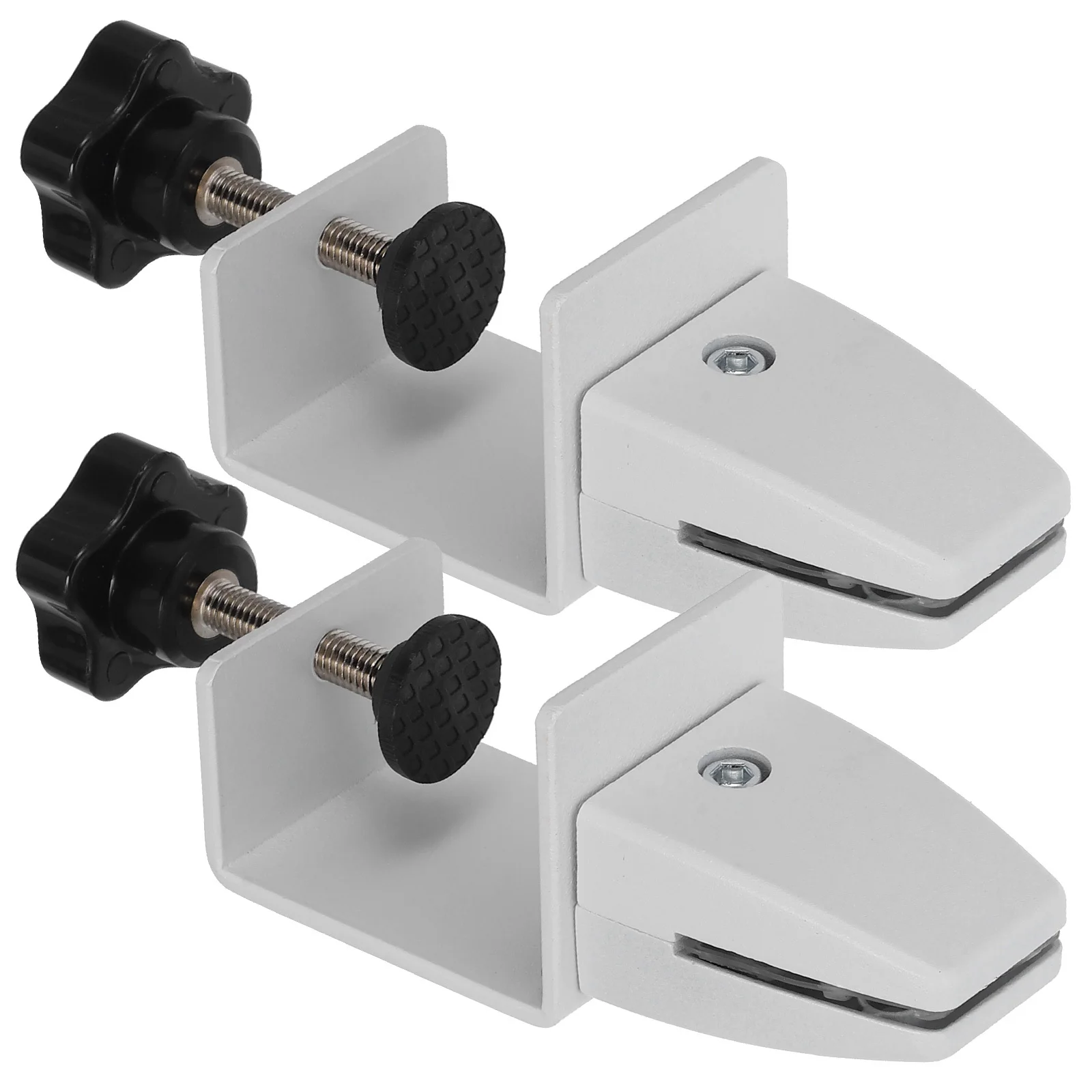 2Pcs Table Partition Clip Adjustable Aluminum Alloy Clamp with Thickened Base Wear Resistant for Desktop Screen Divider Privacy
