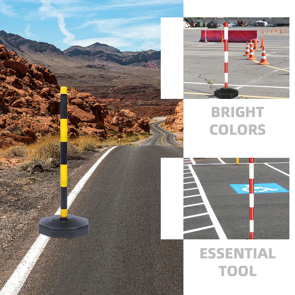 2Pcs Traffic Delineator Posts Bright Yellow Driveway Guard Parking Cones for Driver Training Garage Parking Assist Road Safety