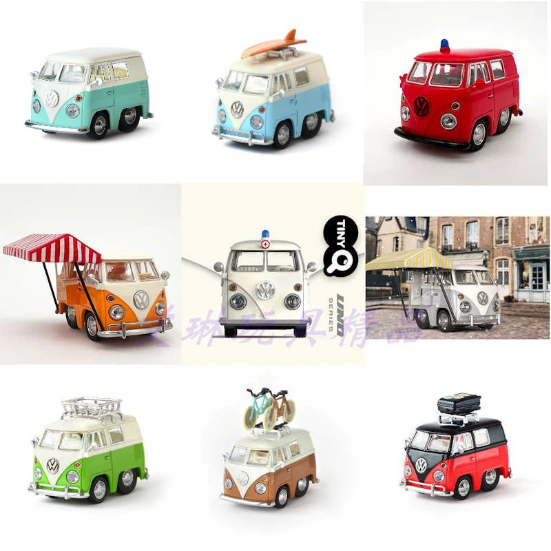 

Weiying TinyQVW micro car model T1 classic camper minibus bread does not turn Q car model ornaments collection ornaments gifts