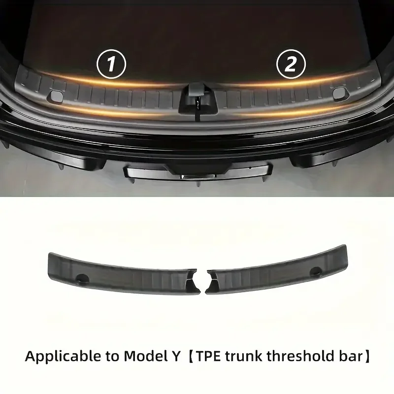 

For Tesla Model Y Rear Bumper Protector Trunk Threshold Strip TPE Mats Sill Guard Rear Cargo Anti Scratch Protector Accessories
