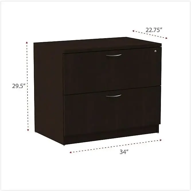 Alera VA513622ES Valencia Series Two Drawer Lateral File, 34w X 22 3/4d X 29 1/2h, Espresso