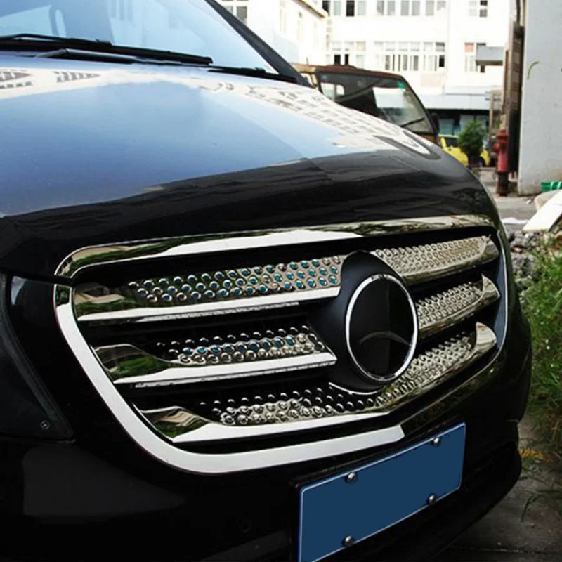 Suitable for Mercedes-Benz New Vito Stainless Steel Grille 7-Piece Set Modification Accessories Manufacturer Wholesale Body Stai