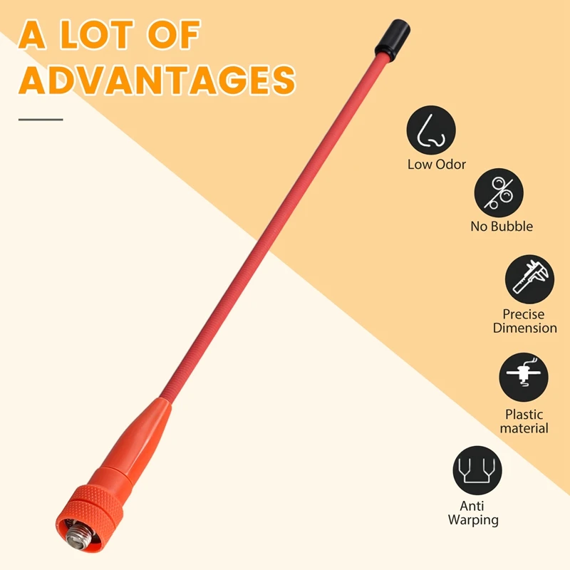 JABS Retractable Walkie-Talkie Antenna Dual Band 144/430Mhz SMA-Female Antenna For Baofeng/Quansheng/Ouxun Walkie Talkie