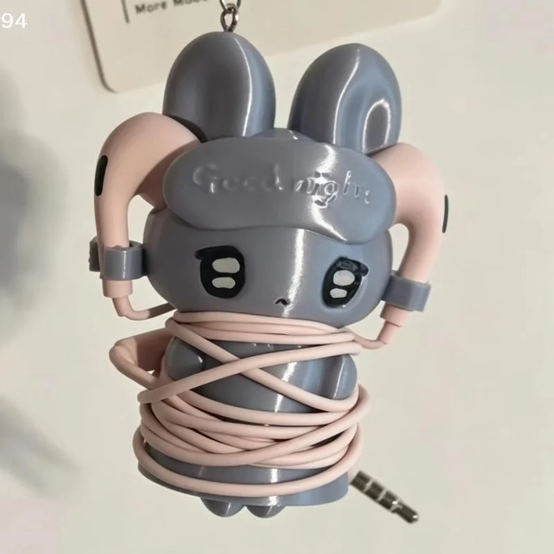 Earphone Decoration Accessories Rabbit 3D Printing Pendant Storage Bag Data Cable OrganizerNF stationery