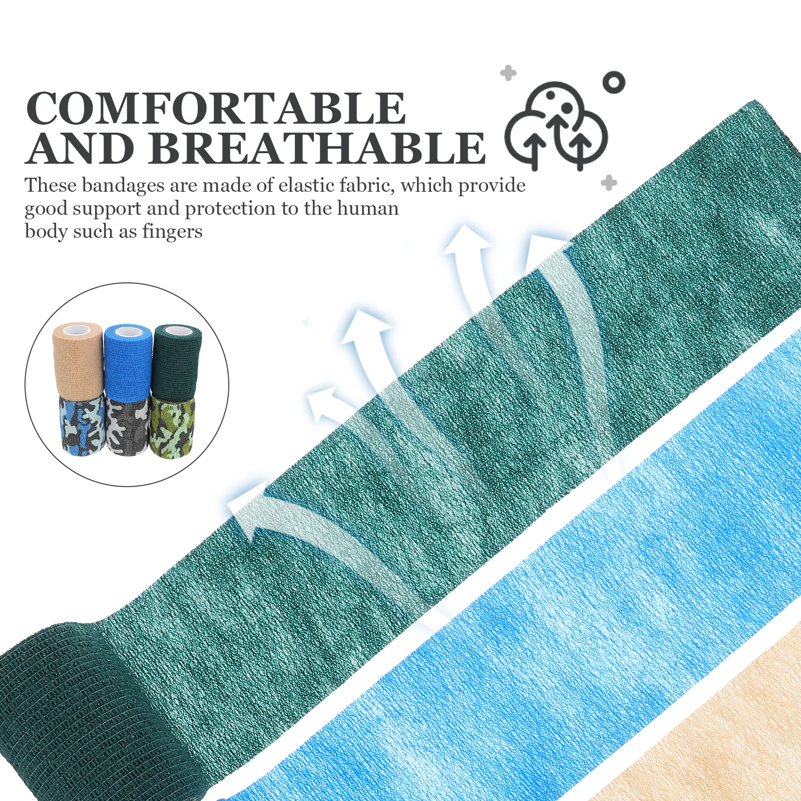 12 قطعة ذاتية اللصق مطاطا إصبع يلتف غير المنسوجة النسيج الرياضة فنجر الضمادات في الهواء الطلق الشريط مطاطا دعم لاصق #1