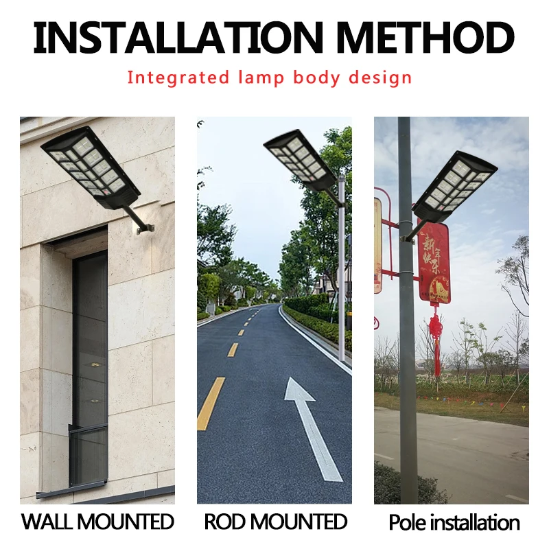 Waterproof Remote Control Solar Street Light with Motion Sensor, All in One, 100W, 200W, 300W