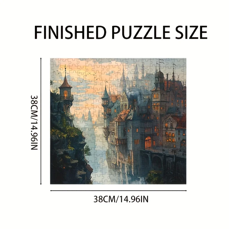 Micro 1000 pièces puzzle Mini taille Puzzle château du ciel 1000 pièces papier brillant Puzzle pour les collectionneurs fantastiques et la décoration intérieure