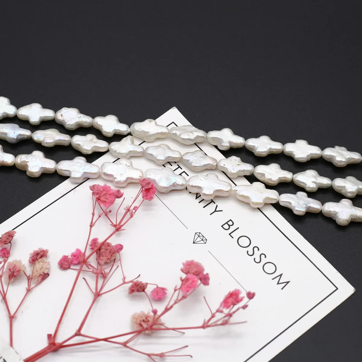Natural Freshwater Pearls Beaded Cross Shaped Loose Spacer Beads for Jewelry Making Diy Fine Bracelet Necklace Accessories