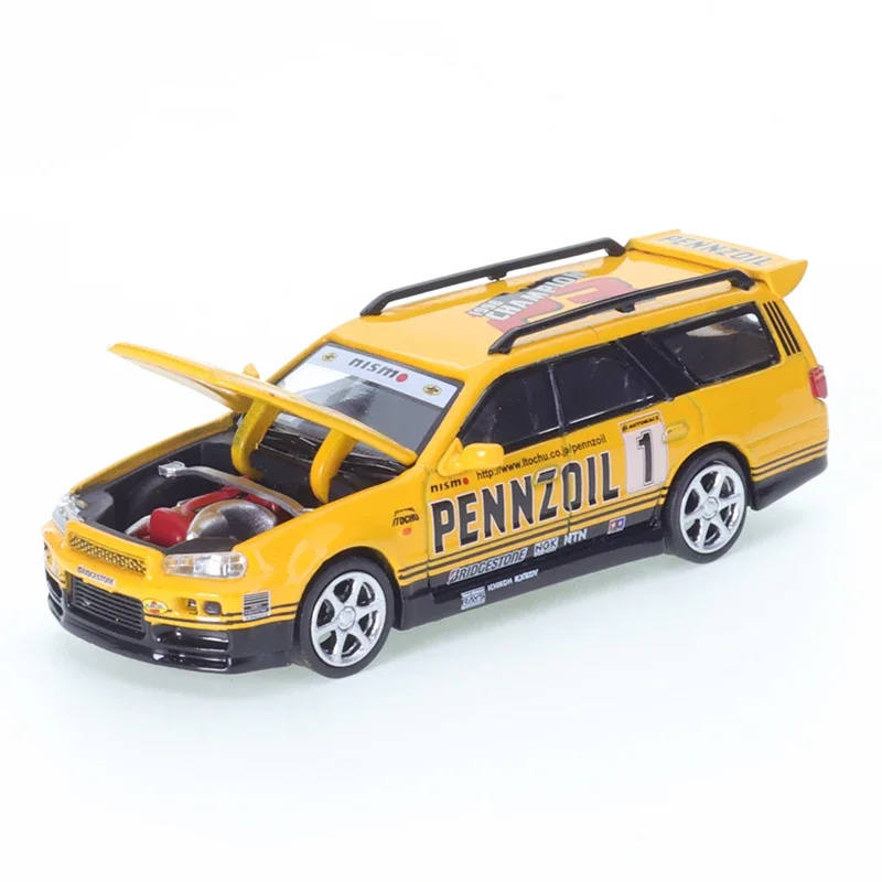 XCARTOYS POP RACE 1/64 Stage R34-PENNZOIL Yellow Cars Alloy Motor Vehicle Diecast Metal Model Kids Xmas Gift Toys for Boys