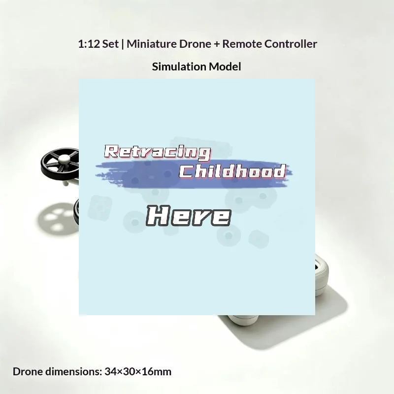 1: 12 Scale Miniature Remote Control Drone Model Miniature Scene Props Dollhouse With A Strong Sense Of Technology.-TOY