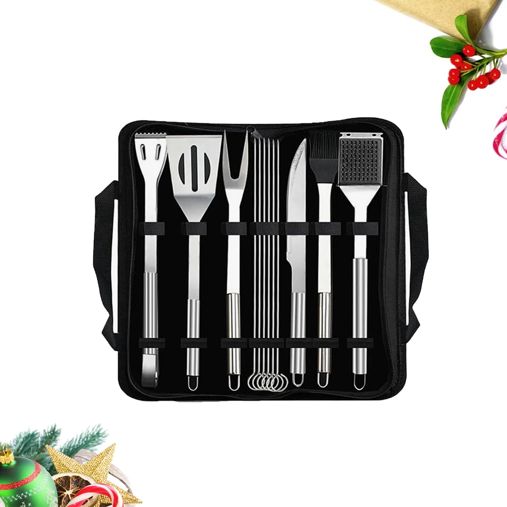 

12 PCS Stainless Steel BBQ Utensil Barbeque Accessories with Storage Bag Grill for Barbecue Tools Kit