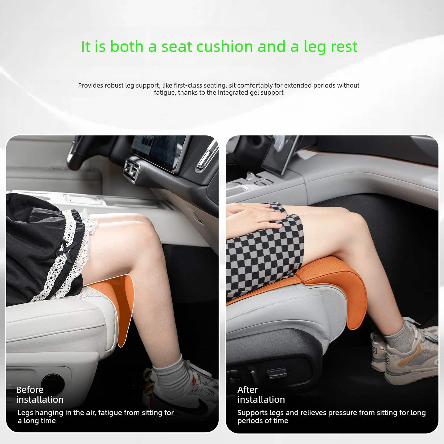 For Model YL Model 3 Seat Leg Support Cushion Integrated Extended Pad Four Seasons All-purpose Car Interior Modify Accessories