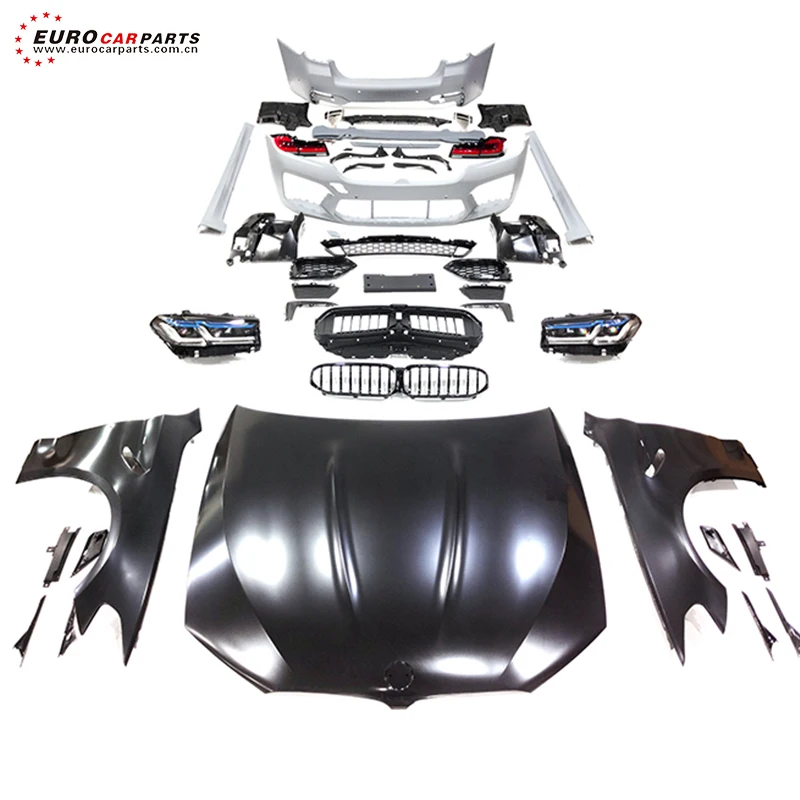 

5S F10 F18 Upgrade To G30 G38 Lci MT Or M5 Style Body Kit Fit For 5S F10 F18 Front Bumper Rear Bumper Face Lift Hood Diffuser