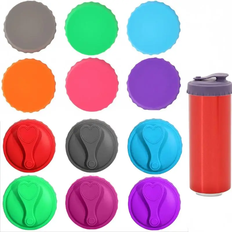 New New 6pcs/set Silicone Soda Can Lid Reusable Can Stopper For Soda Beer Drinks Juice Standard Cans Protecto Coke Can