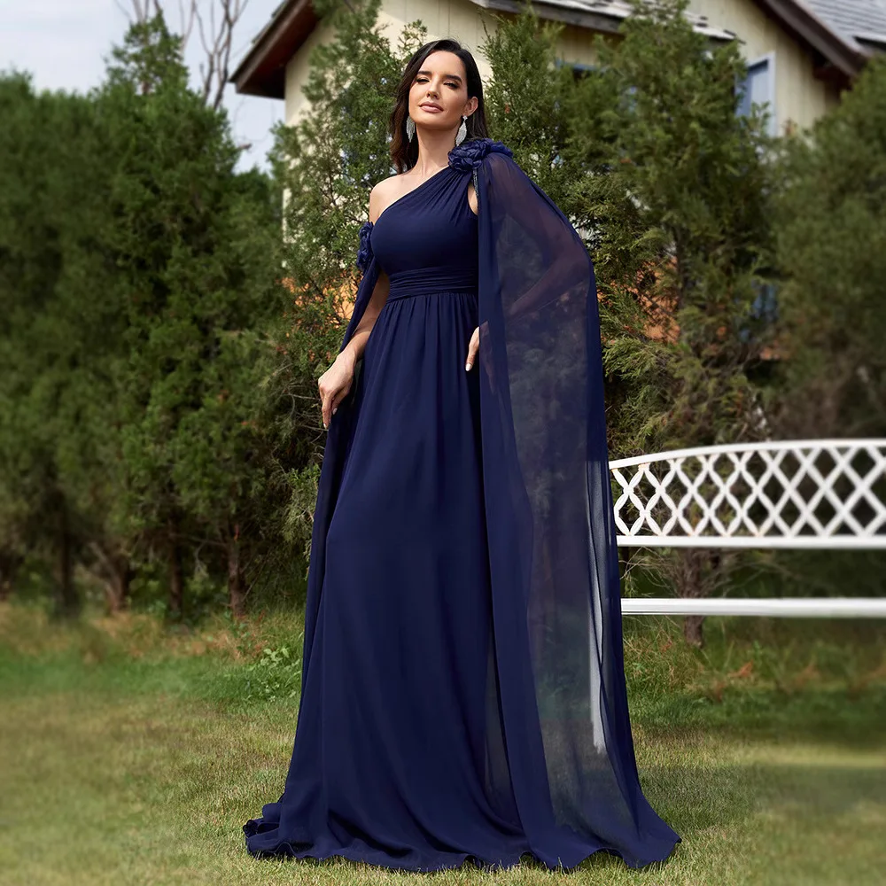 

Chiffon ribbon dress slim fit banquet evening dress bridesmaid dress