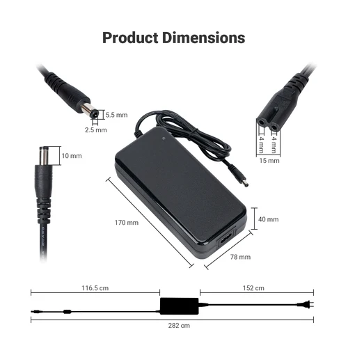 Imagen 2 del producto Fosi Audio-adaptador de corriente para amplificador de potencia de Audio Digital, fuente de alimentación de 48V, 5A, CC, 100-240V
