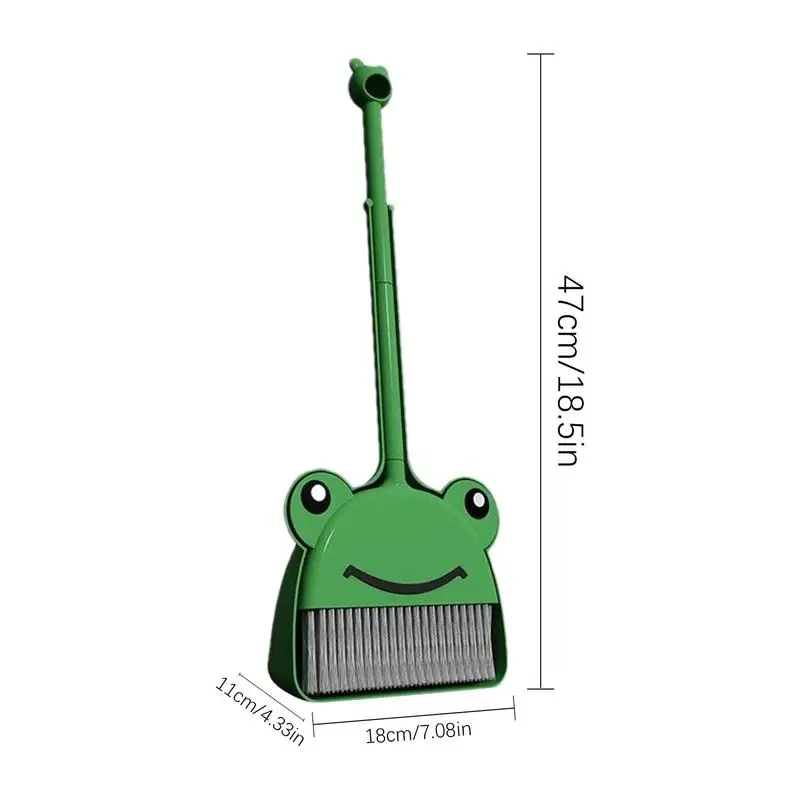 Broom And Dustpan For Kids Children Green Frog Cleaning Set Toddler Cleaning Set Little Housekeeping Helper SetFor Toddler &