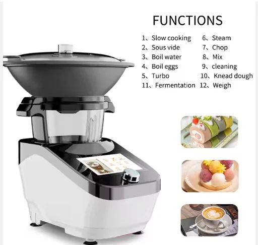 for 4L thermomix KANENEA Electric Food220V Processor cook stainless steel MultiFunction 1-12speed Kitchen Robot  hot sale tools