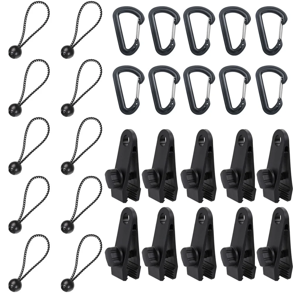 

Outdoor camping tent accessories - tent canvas clips, canopy fixing elastic ropes, connection hooks