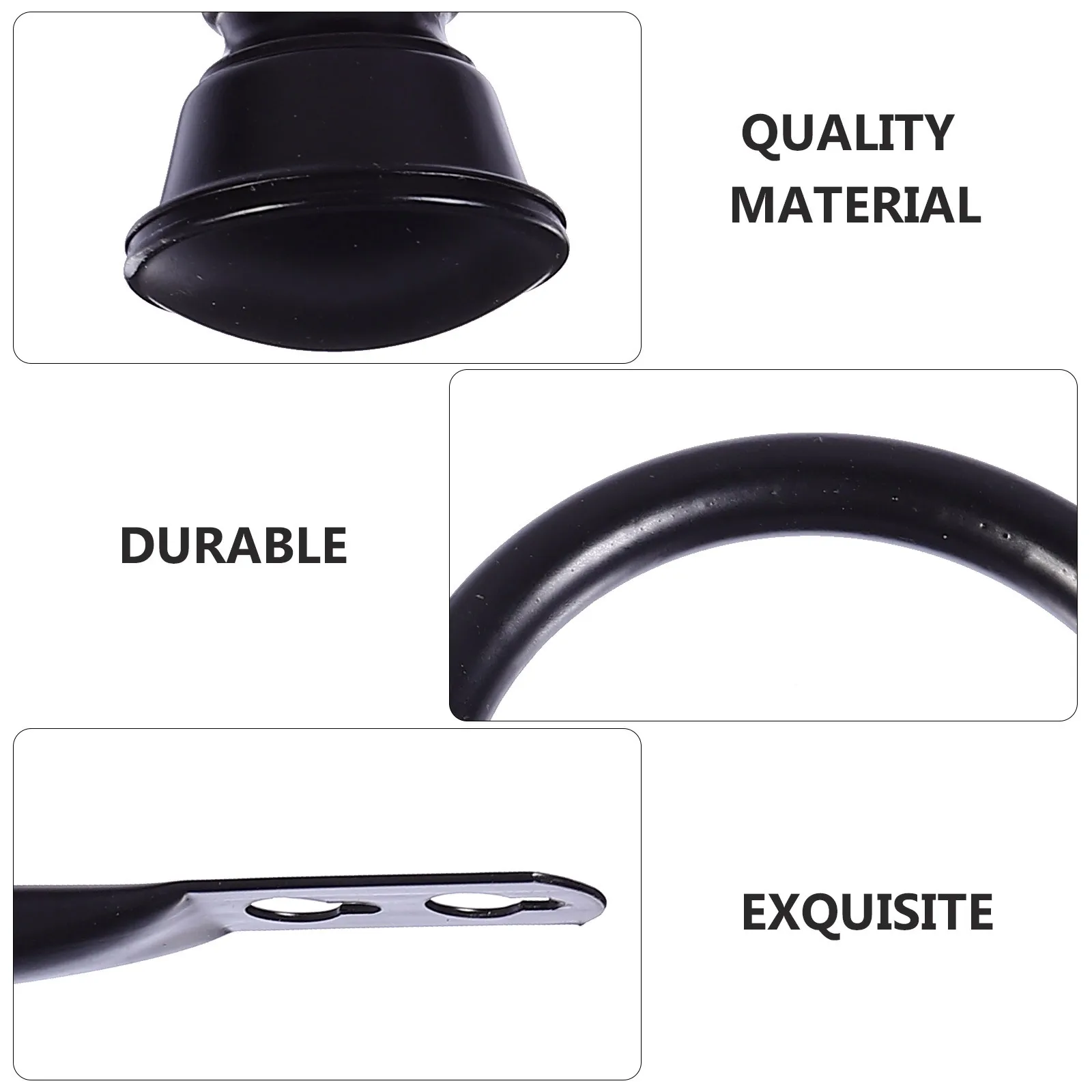 

2Pcs Curtain Hooks U-Shape Iron Wall Mounted Holdbacks for Home Decor Multi Use Hangers Heavy Duty Coat Towel Hat Clothes