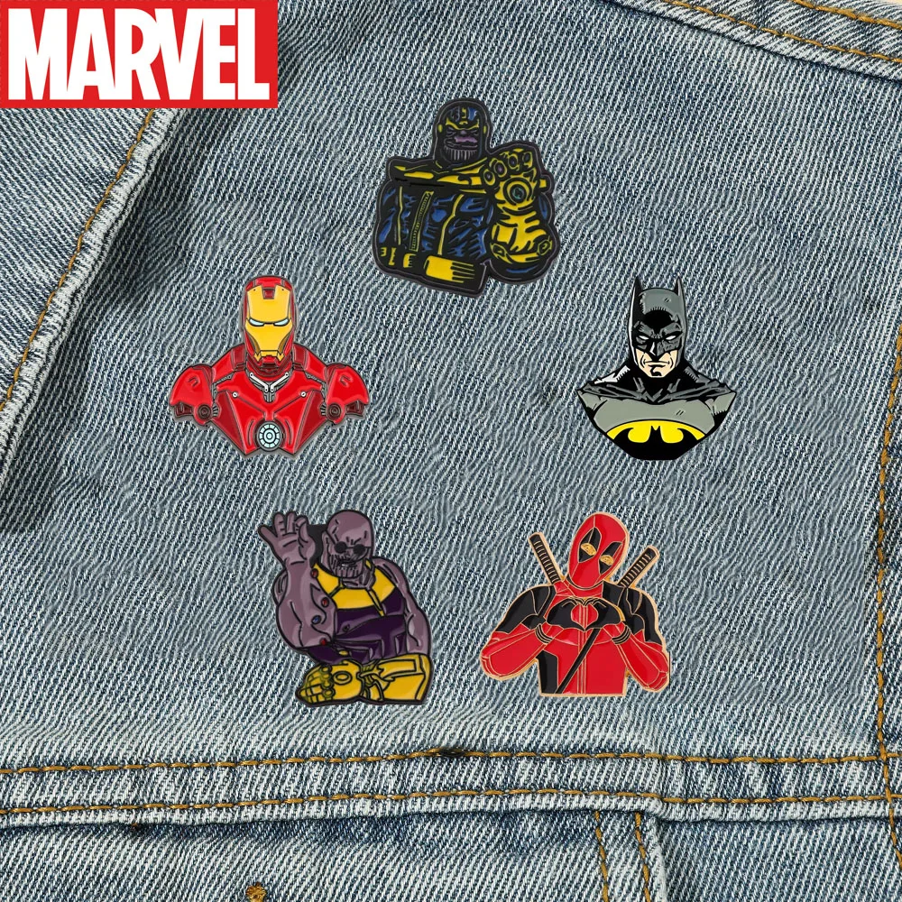 Marvel Avengers Cartoon Brooch Deadpool Iron Man Spider-man Anime Badge Diy Lapel Enamel Pin Accessories Kids Jewelry Gifts