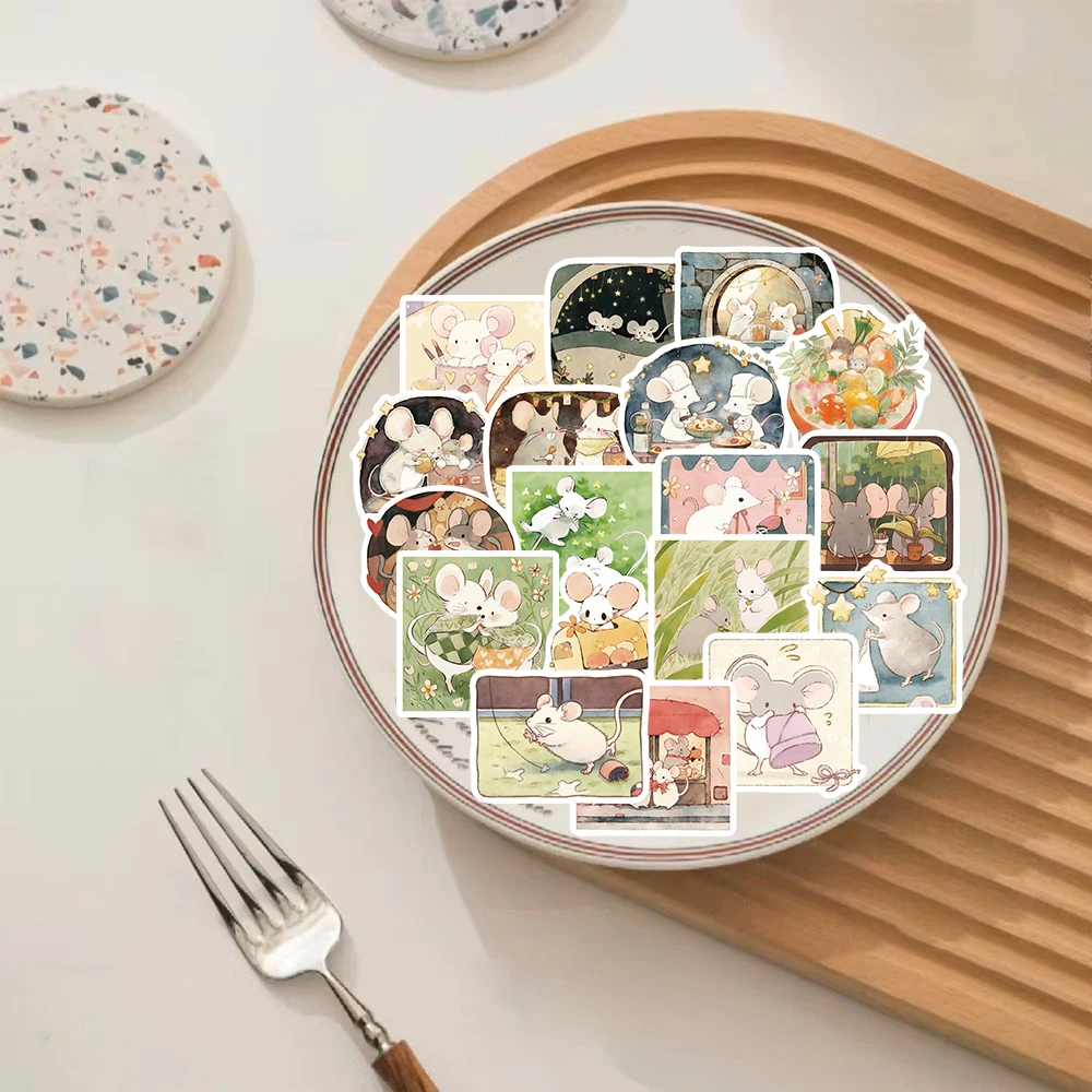 50PCS Cartoon Mouse Bro Animals Sticker Stationary Waterproof Pack Notebook Creative Bicycle Cool Laptop Car Graffiti Sticker